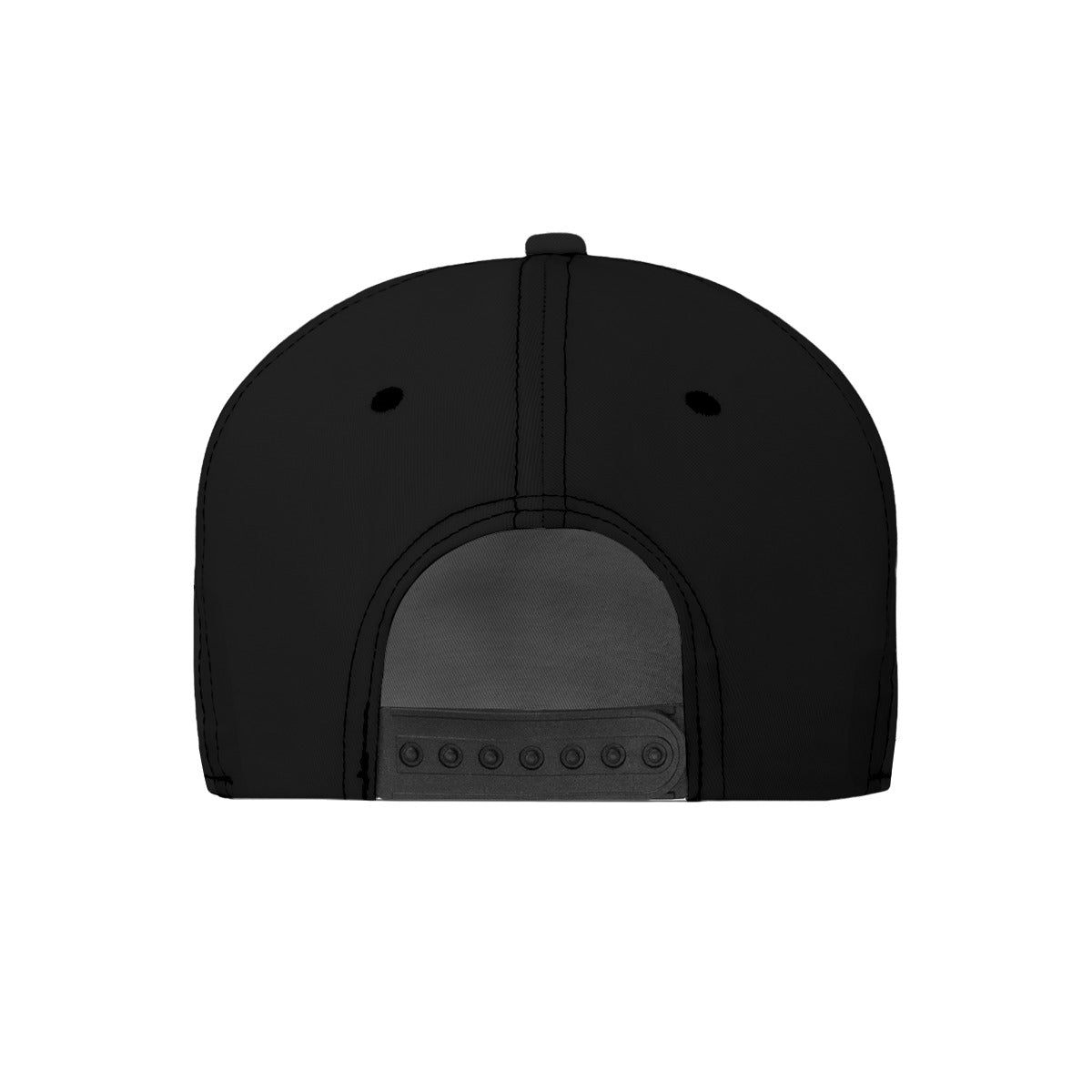 All-Over Print Black Buckle Flat-Brim Baseball Cap With Box