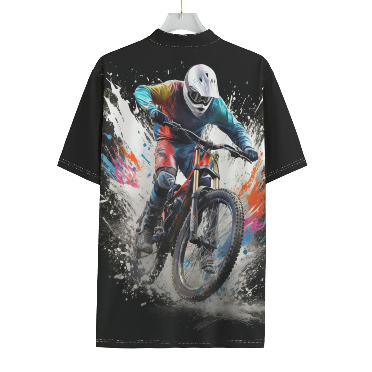 All-over Print Men's Sports Collar T-shirt With Pocket