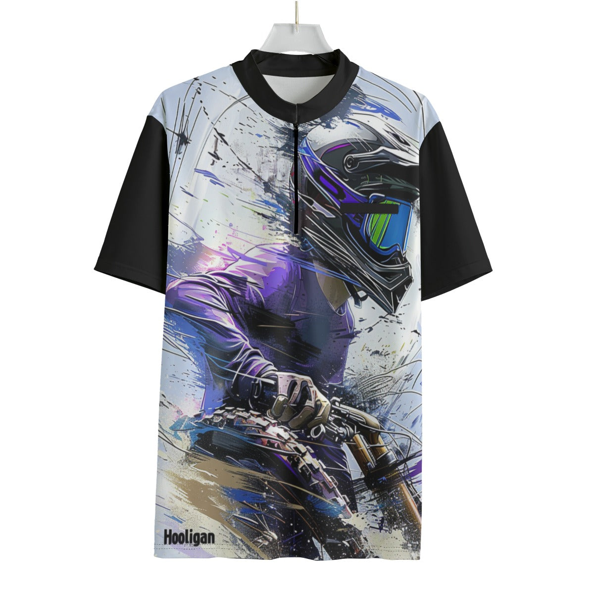 All-over Print Men's Sports Collar T-shirt With Pocket