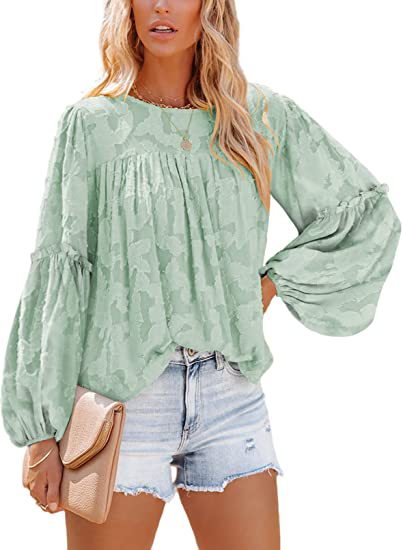 Spring And Autumn New Chiffon Shirt Lantern Sleeve Baby Doll Lace Hollow Top Women's Lining