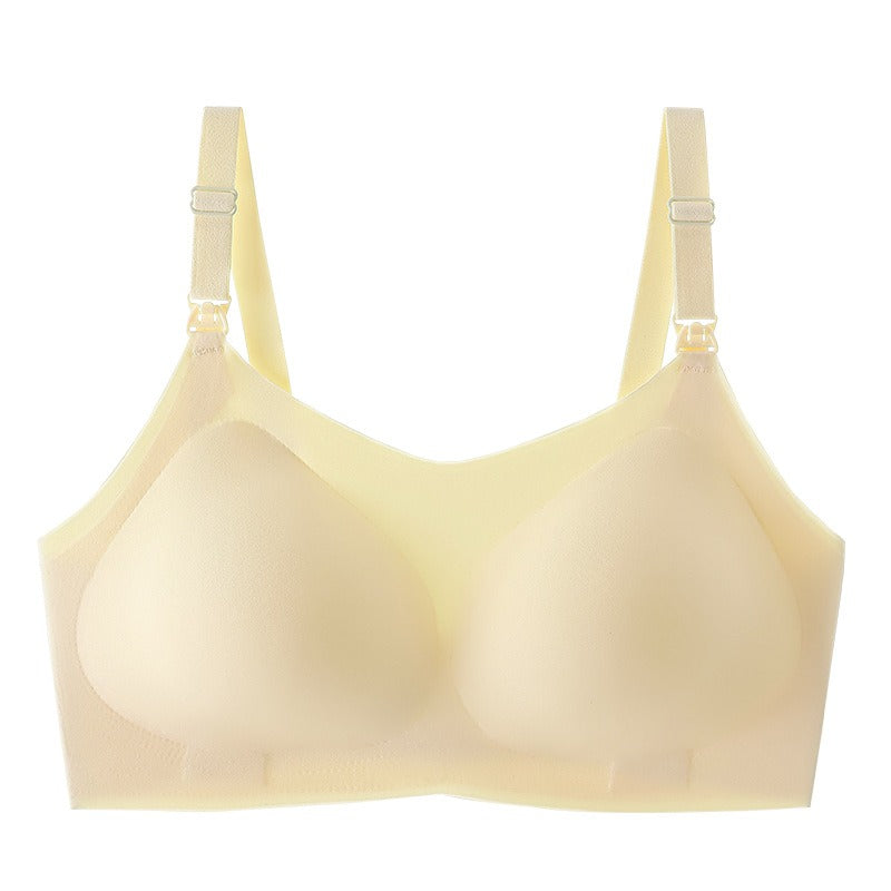 Postpartum breastfeeding bra with no trace, no steel ring, one piece up buckle