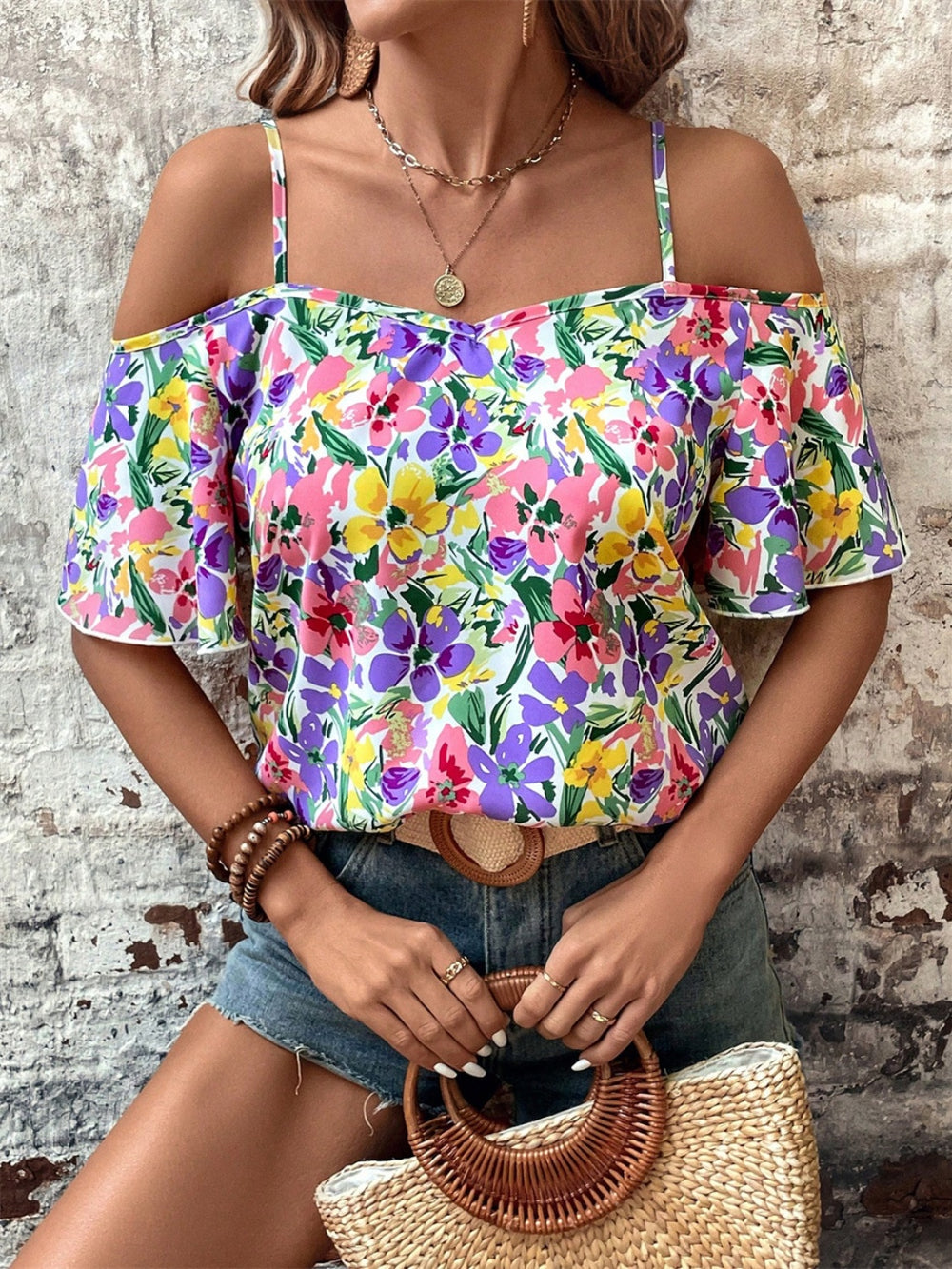 Floral Half Sleeve Blouse