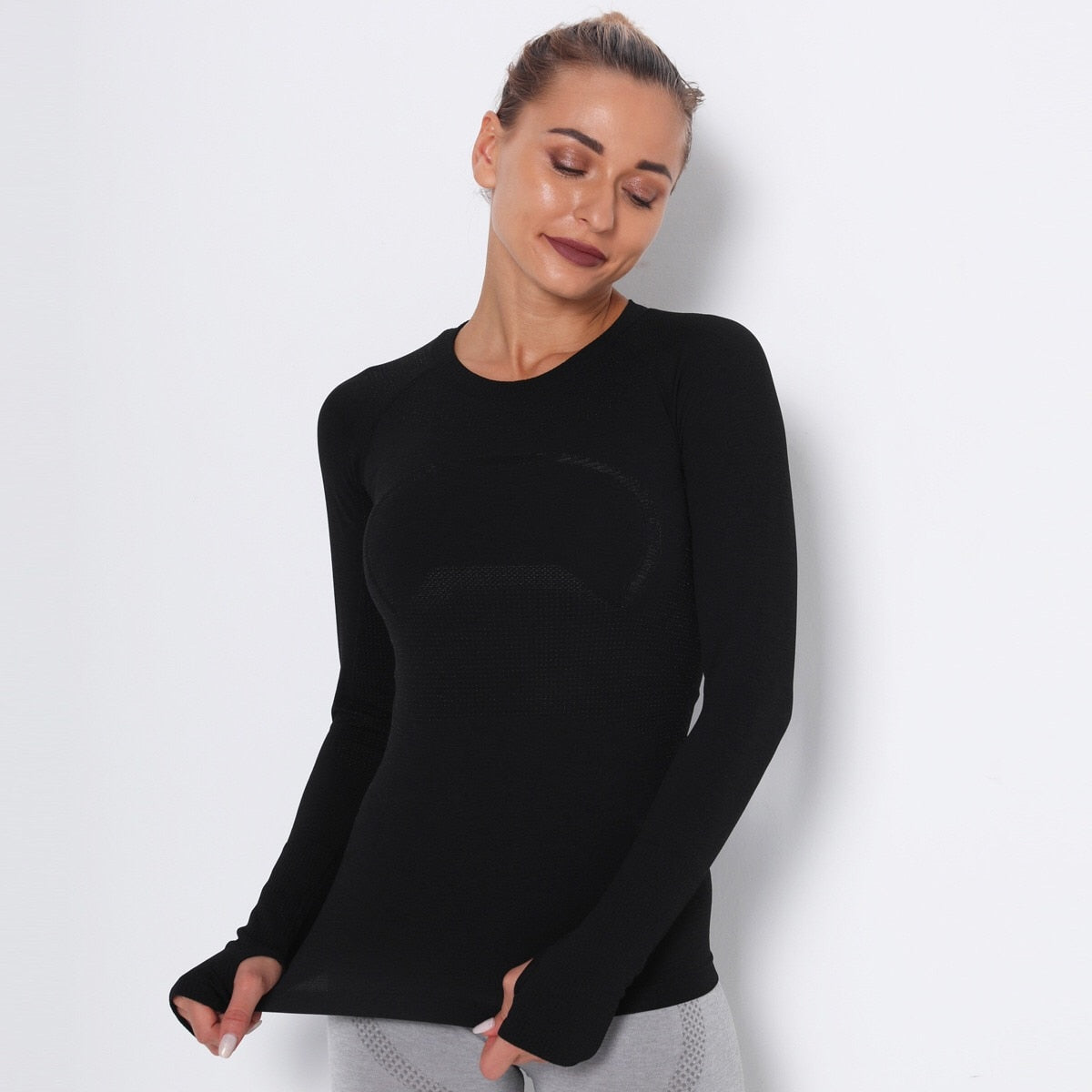 Women Letter Printing Sport Shirts Solid Color High Elastic Gym Yoga Top Running Breathable Long sleeve T-Shirts