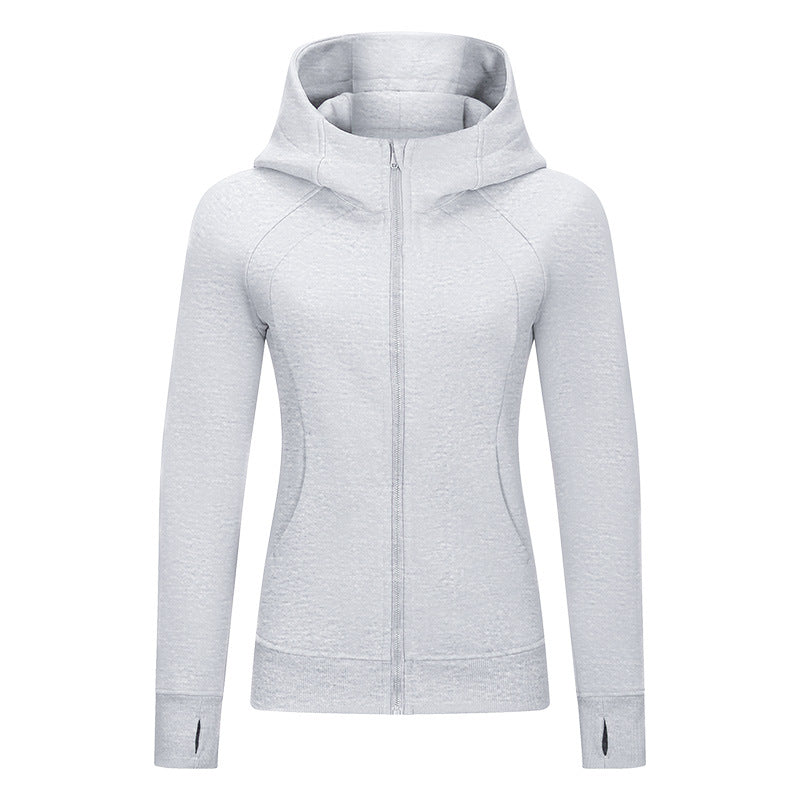 Autumn And Winter New Thickened Thermal Hooded Sports Jacket For Women Casual Wear Yoga Training Fitness Jacket