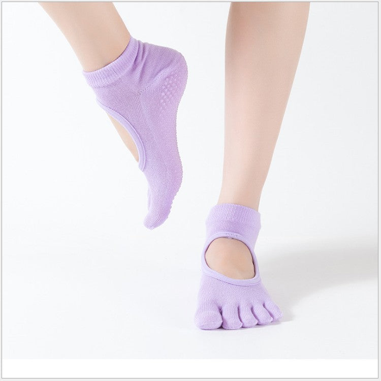 Open Back Open Toe Yoga Socks Non-Slip Breathable Sports Yoga Socks