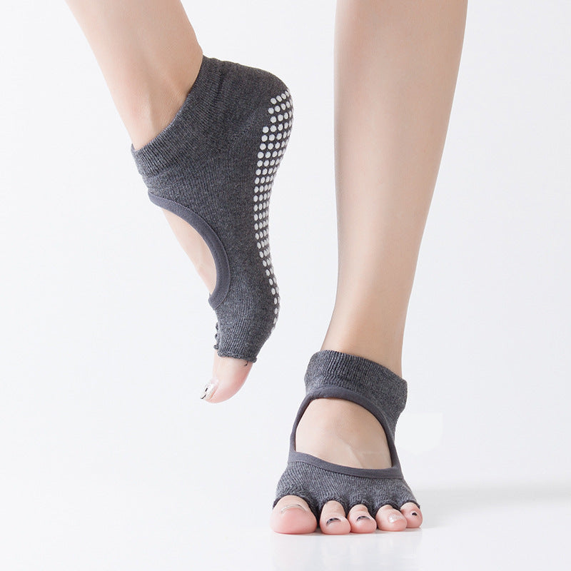 Open Back Open Toe Yoga Socks Non-Slip Breathable Sports Yoga Socks