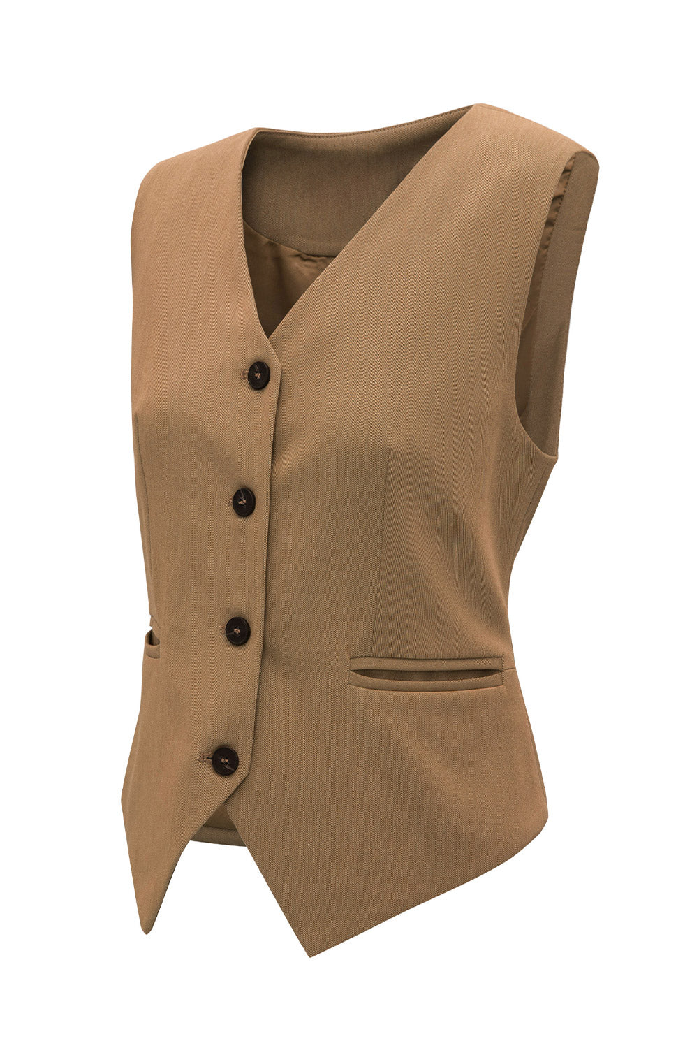 Pocketed Button Up Vest