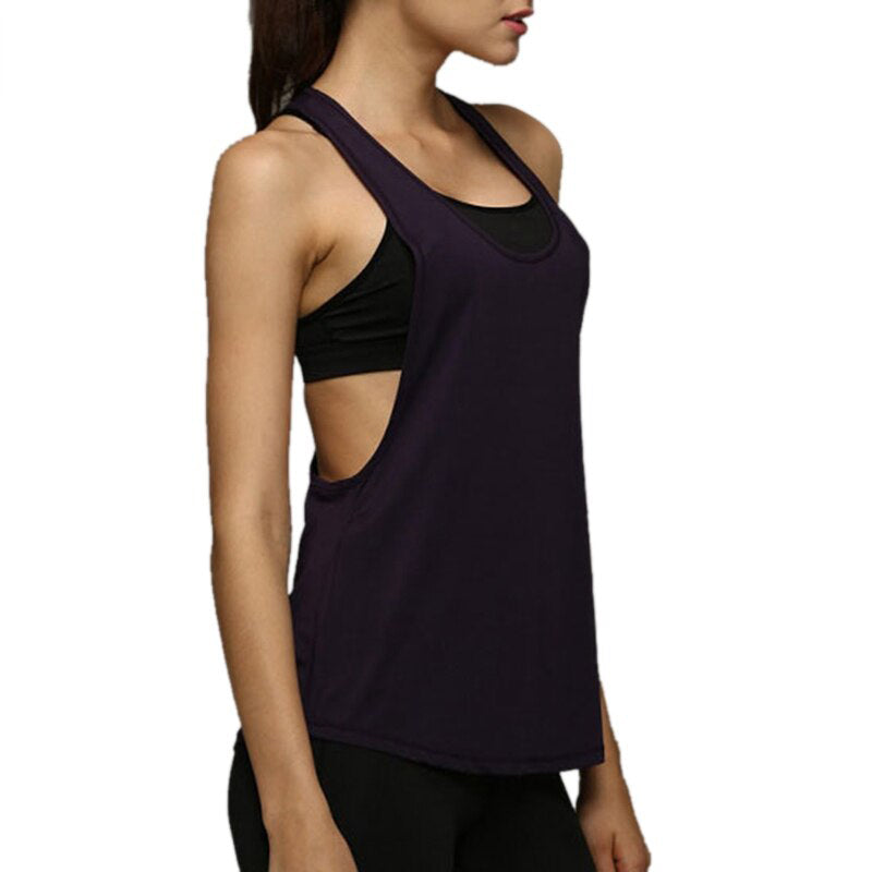 Yoga Crop Top Women Sleeveless Backless Running Sports T Shirts Quick Dry Jogging Gym Fitness Tank Top