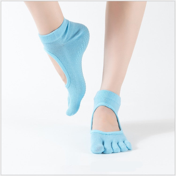 Open Back Open Toe Yoga Socks Non-Slip Breathable Sports Yoga Socks