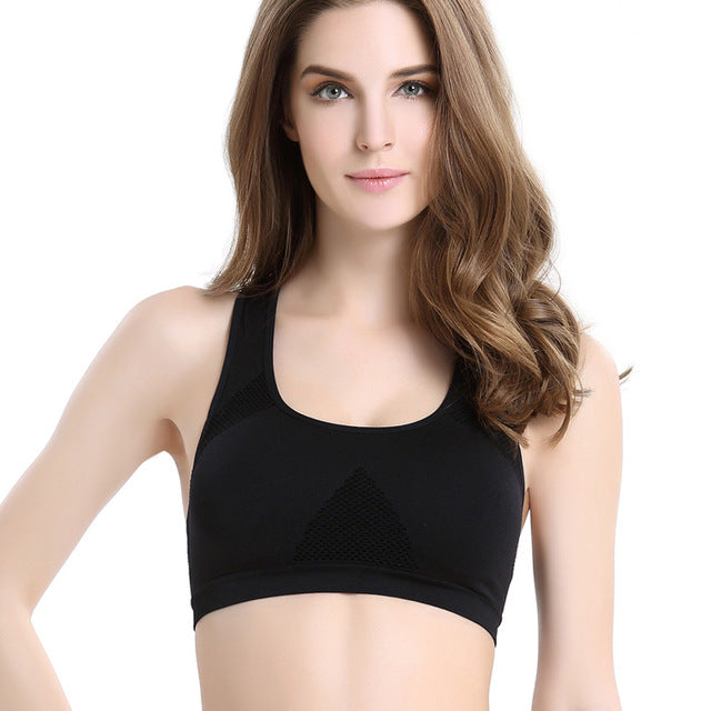 Women Breathable Sports Bra,Absorb Sweat Shockproof Padded Sports Bra Top Athletic Gym Running Fitness Yoga Sports Tops