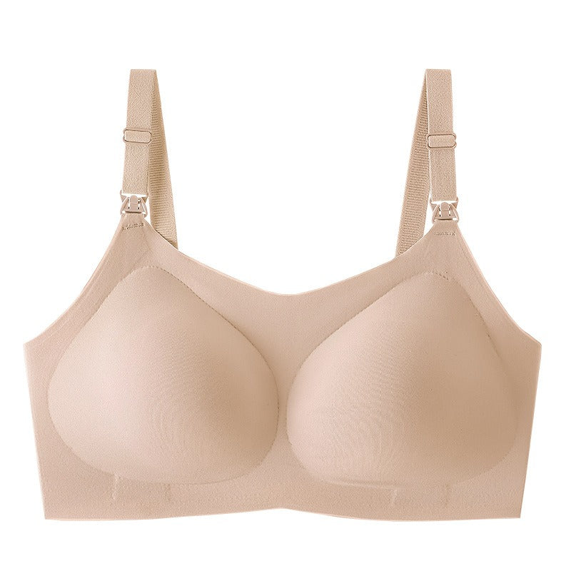 Postpartum breastfeeding bra with no trace, no steel ring, one piece up buckle