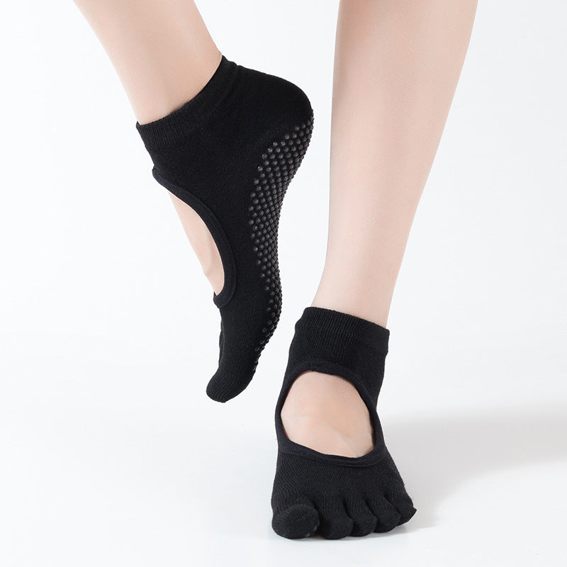 Open Back Open Toe Yoga Socks Non-Slip Breathable Sports Yoga Socks