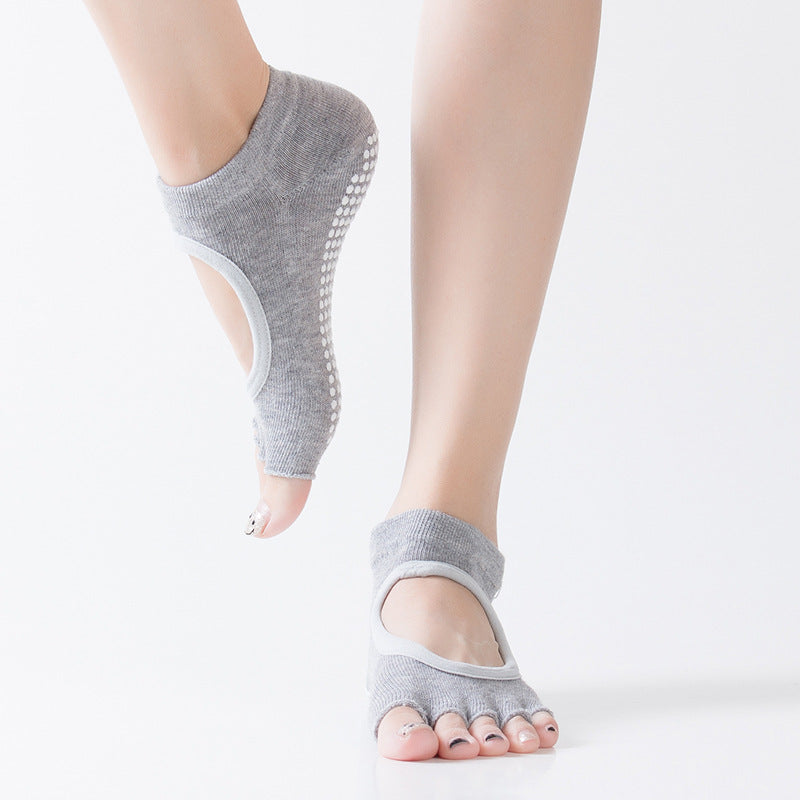 Open Back Open Toe Yoga Socks Non-Slip Breathable Sports Yoga Socks