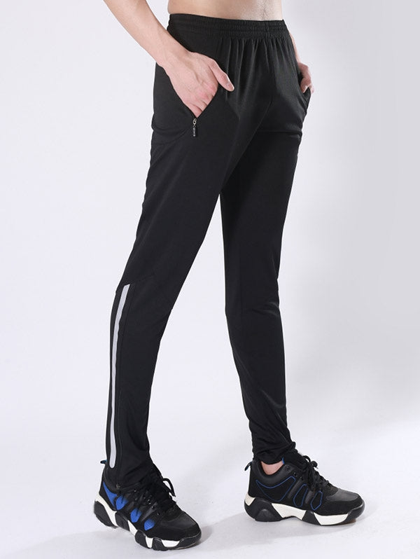 Quick Dry Luminous Side Stripe Zipper Bottom Activewear Pants
