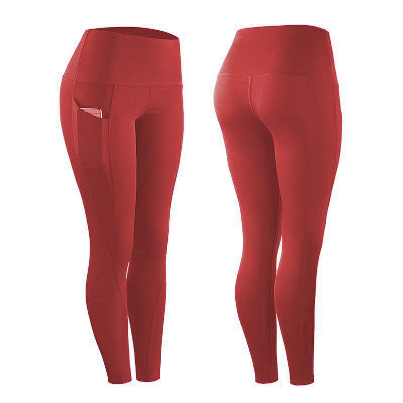 European and American High Waisted, Hip Lifting, Slimming, Fitness, Side Pockets, Sports Bottoming, Yoga Pants For Women