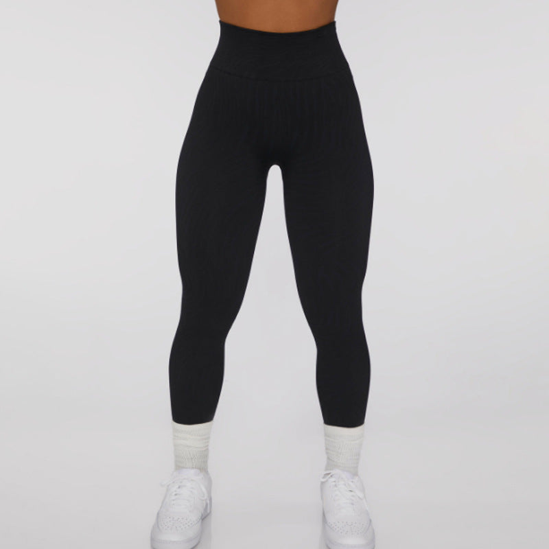 Seamless Yoga Wear Sports Shockproof Suspender Tops Short Sleeve High Waist Hip Lifting Fitness Pants Four-piece Set
