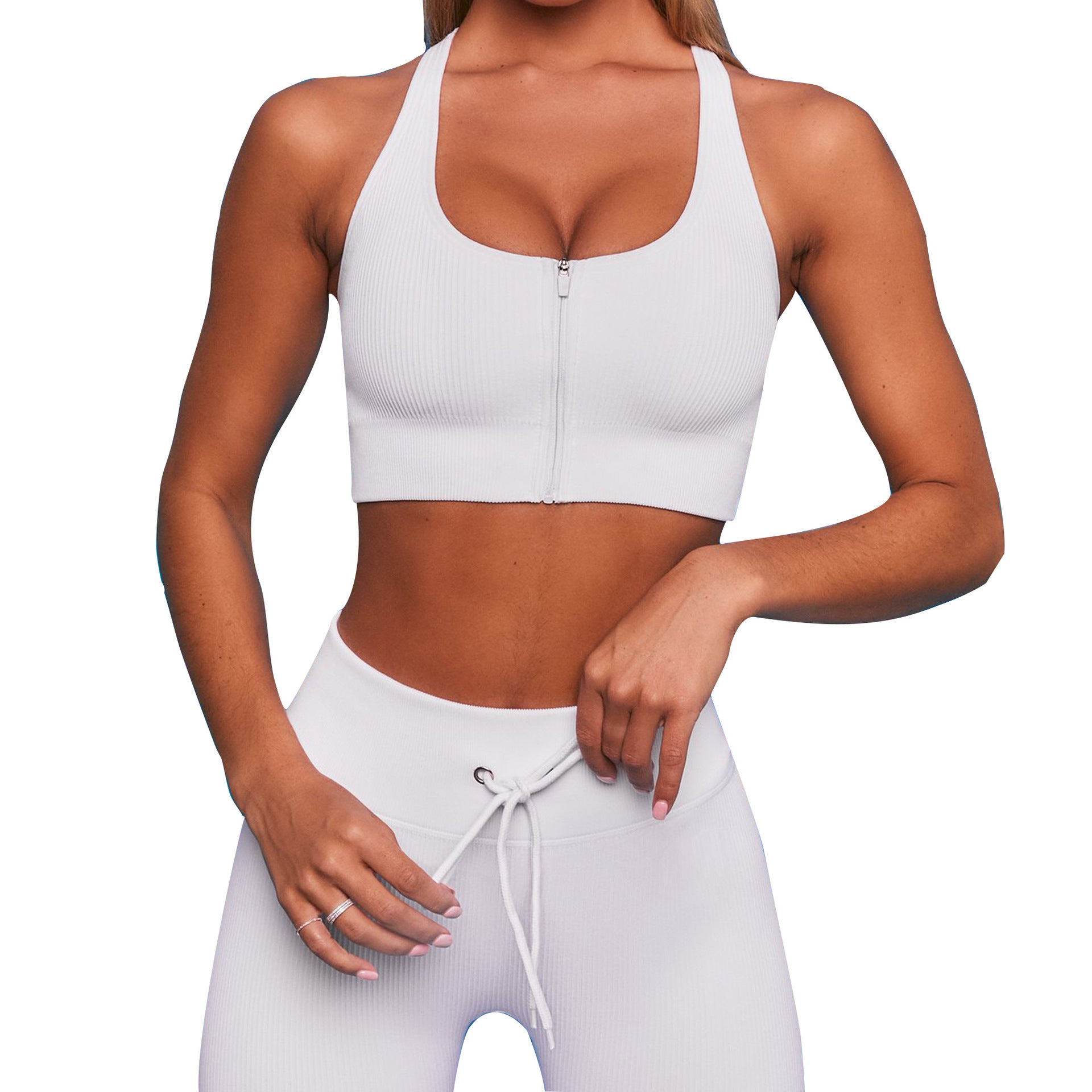Yoga Clothes Women's Suit Two Piece Seamless Workout Clothes Vest-Style Sports Bra + Hip Lifting Yoga Pants