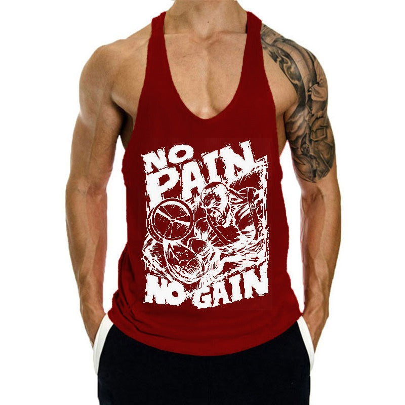 Fitness Tank op Mens Loose Training Racerback Sleeveless Cotton Basketball Sports Tank Top Bodybuilding Trend