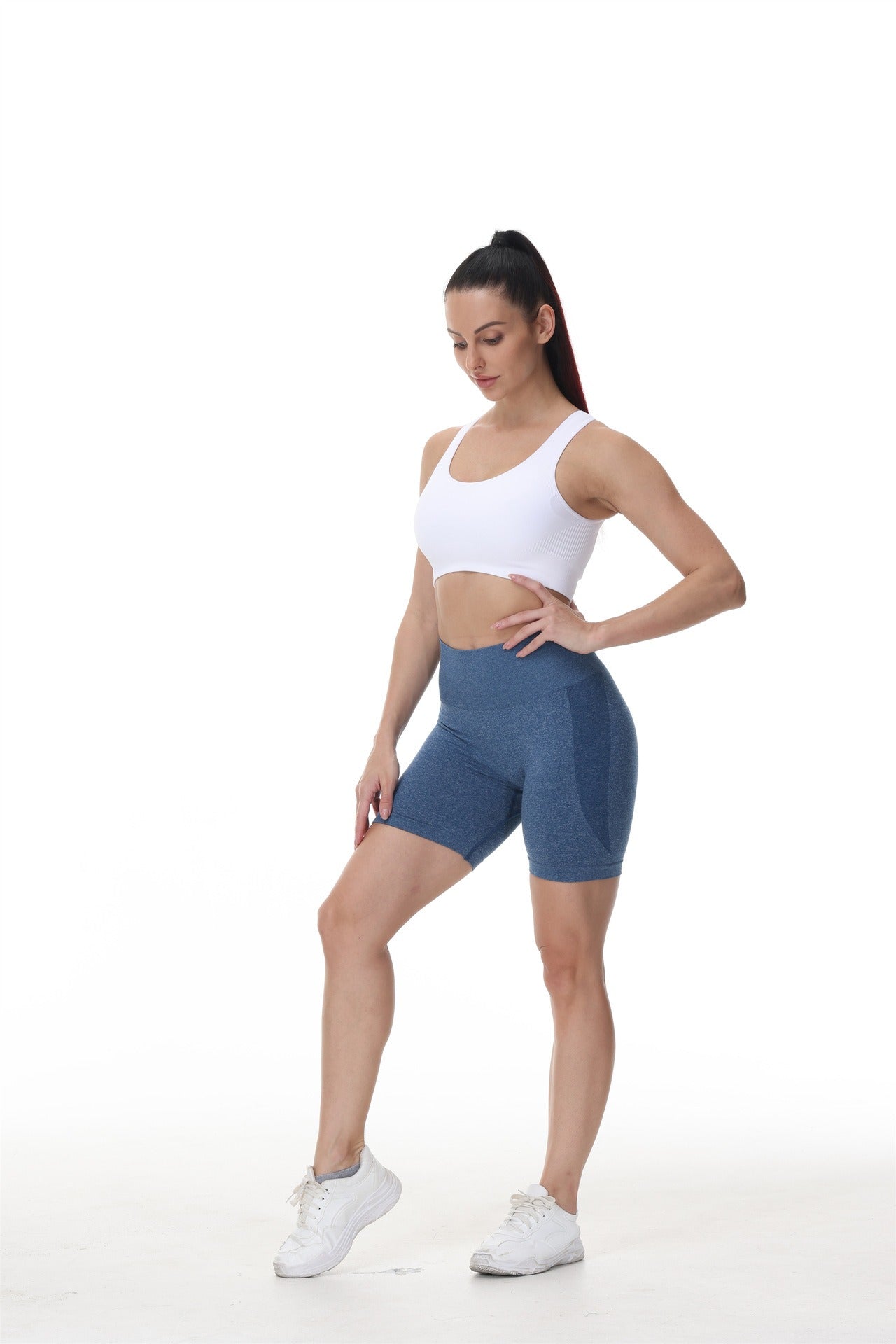 Hip Smile Face Shrink Hip Pants Side Crescent Fitness Shorts Three Point Smile Pants Yoga Shorts