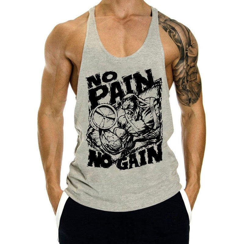 Fitness Tank op Mens Loose Training Racerback Sleeveless Cotton Basketball Sports Tank Top Bodybuilding Trend