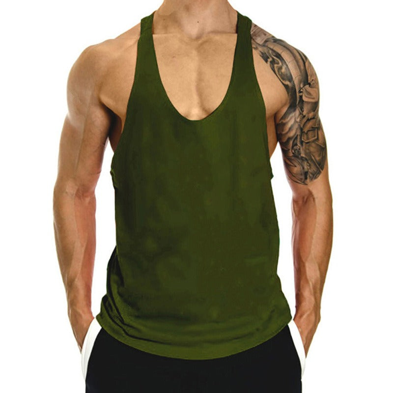 Fitness Tank op Mens Loose Training Racerback Sleeveless Cotton Basketball Sports Tank Top Bodybuilding Trend