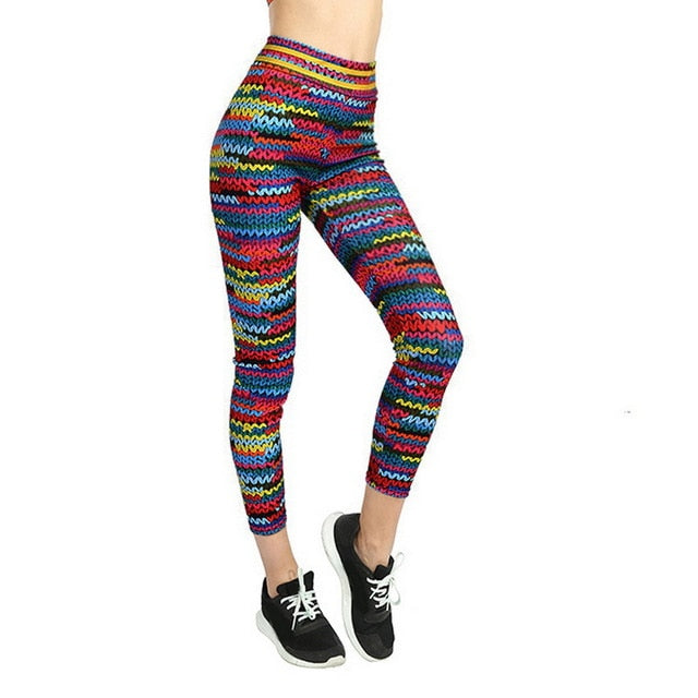 Vertvie Female Tight Pants Jogger Women Elastic Running Yoga Leggings 3D Print Execise Yoga Pants Slim Soft Leggings Multicolor
