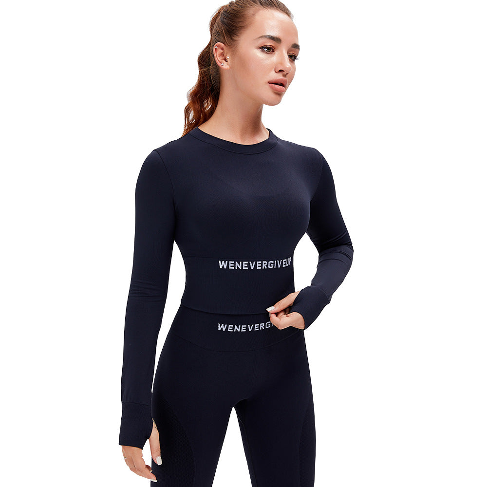 Net Red New Yoga Clothes Women's Long Sleeve Seamless Sportswear Slim Running Fitness Top