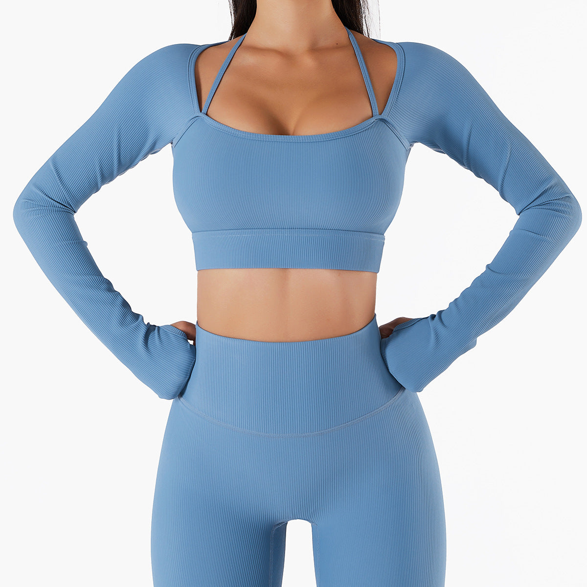 New Sports Top Women's Fast drying Bodysuit with Chest Cushion Slim Fit Long Sleeve Yoga Clothes