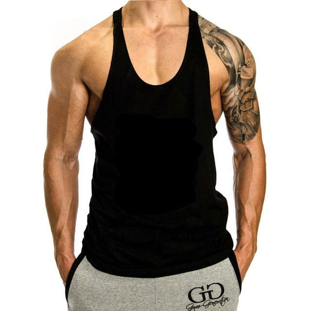 Fitness Tank op Mens Loose Training Racerback Sleeveless Cotton Basketball Sports Tank Top Bodybuilding Trend