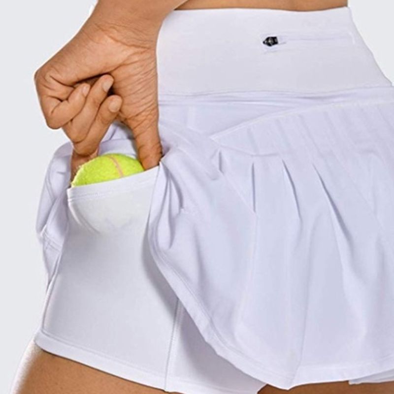 Women 2-In-1 Tennis Skorts Athletic Sports Running Pleated Golf Skirts Shorts