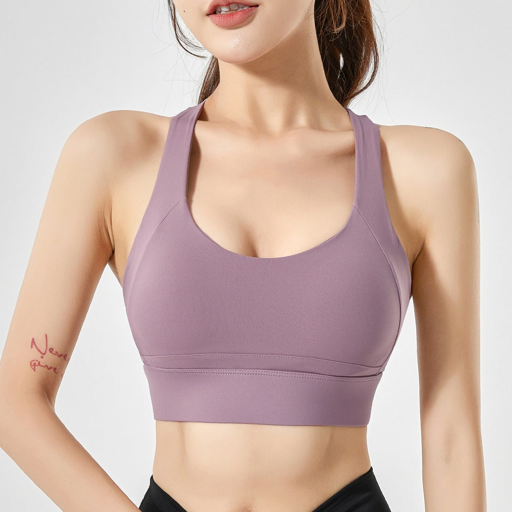 Integrated Fixed Cup Sports Bra, Shockproof Womens High Strength Running Fitness Bra, Wearing A Beautiful Back Yoga Vest
