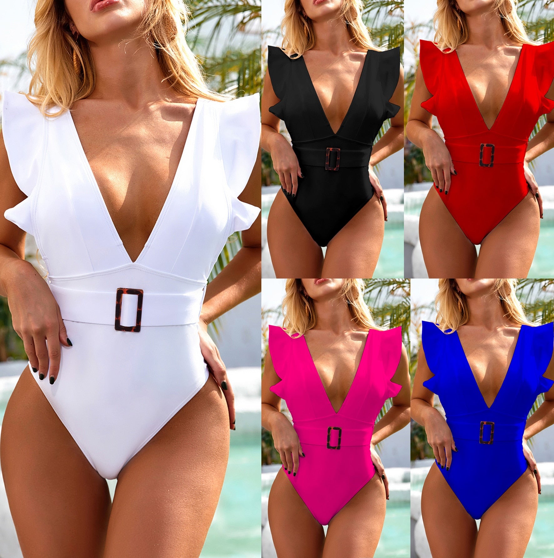 Swimsuit Bikini with Flounces Water Sports Suit Swimming