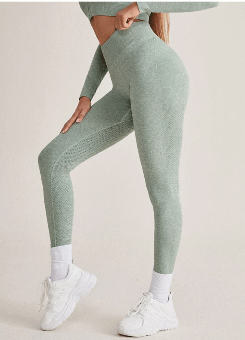 Autumn And Winter Seamless Yoga Clothing Suit Women's Training Suit Zipper Tight-Fitting Long Sleeve High Waist Sports Fitness Suit