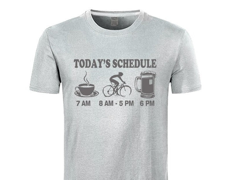 New Mens T Shirts Funny Cycls T-Shirt Mountain Biking Schedule Tee 100% Cotton Brand New T-Shirts