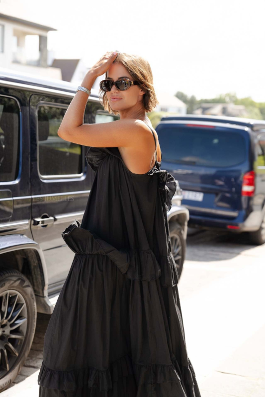 New holiday style ruffled long dress with long swing and elegant beach dress