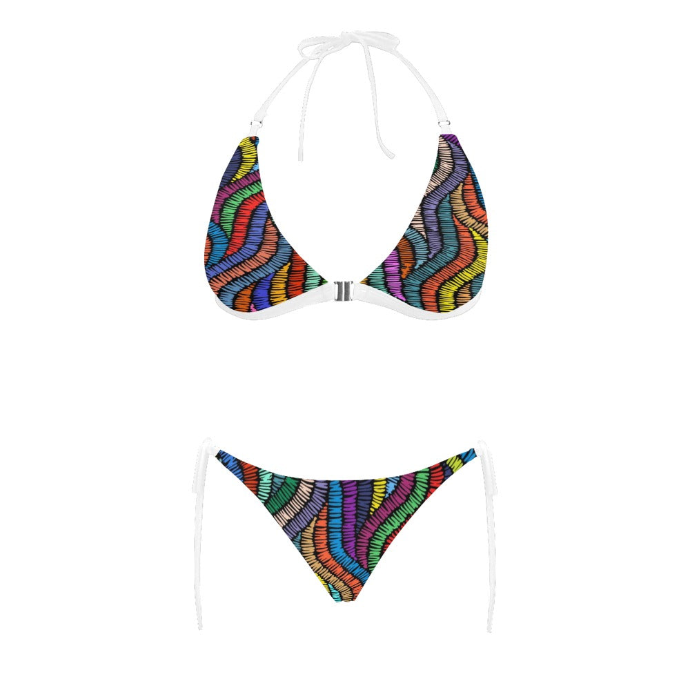 Buckle Front Halter Bikini Swimsuit (Model S08)