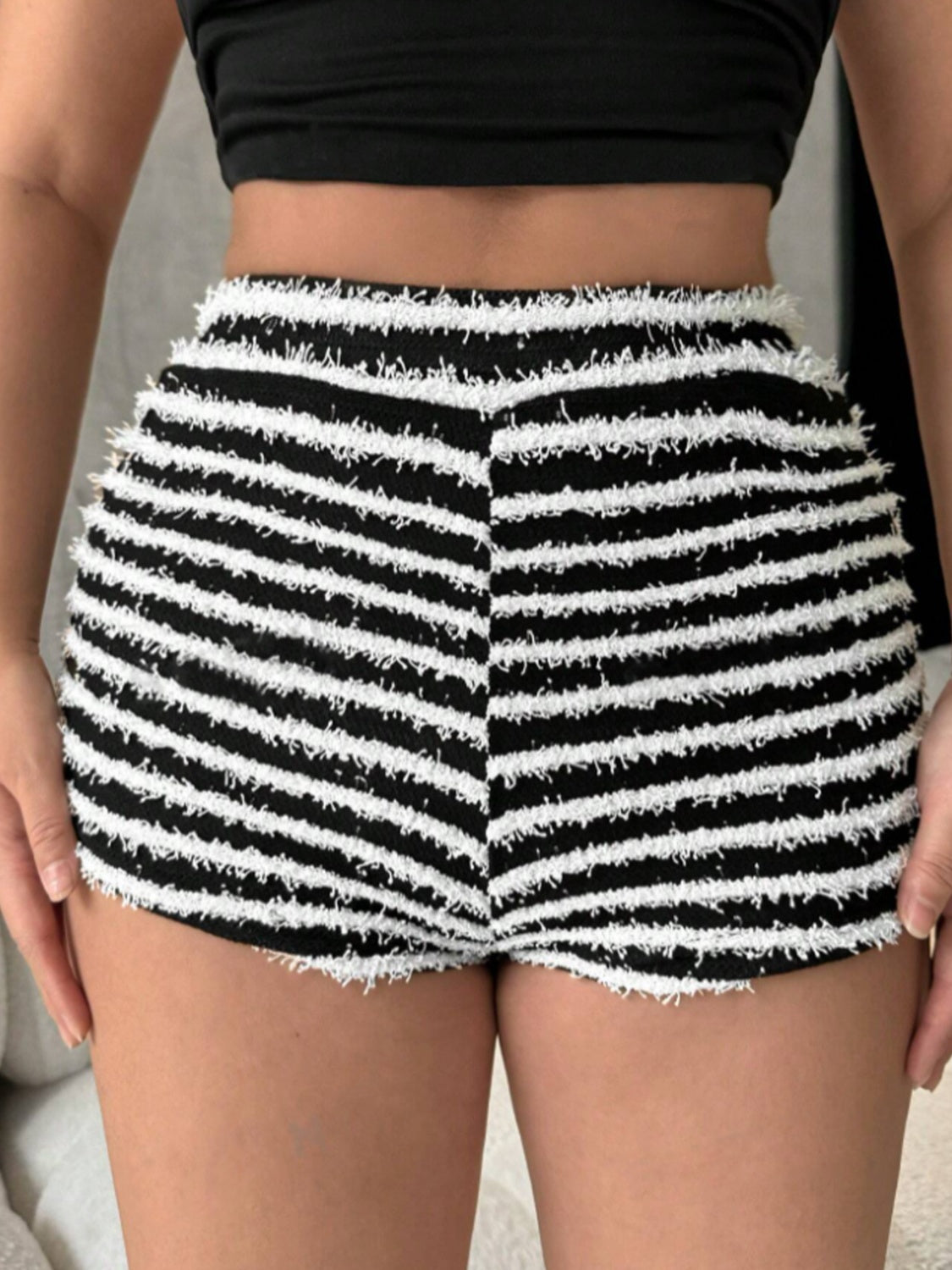 Striped High Waist Shorts