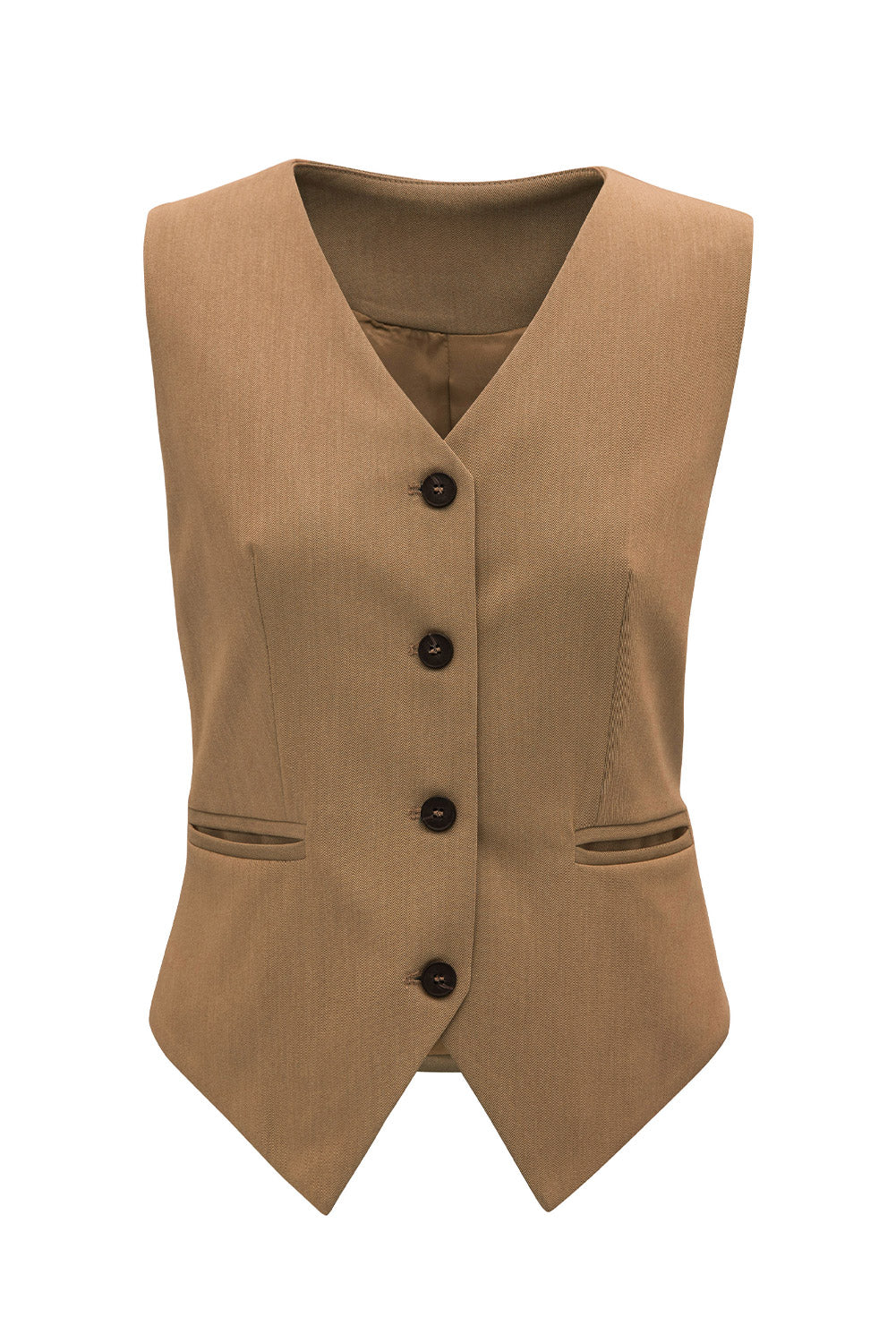 Pocketed Button Up Vest
