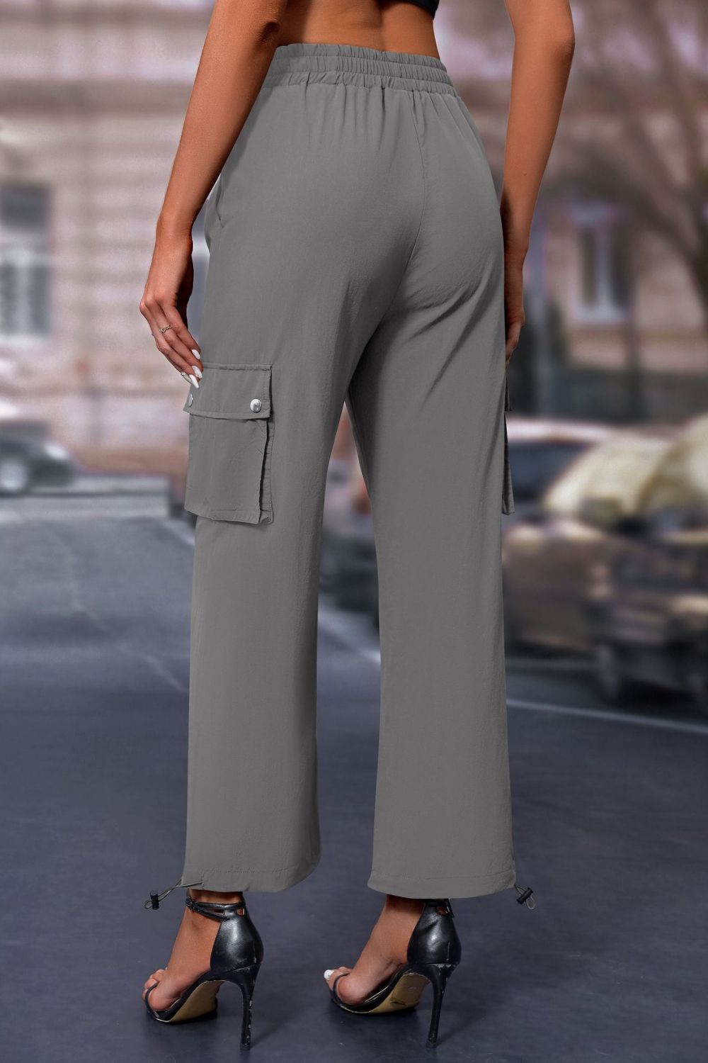 Elastic Waist Pants with Pockets