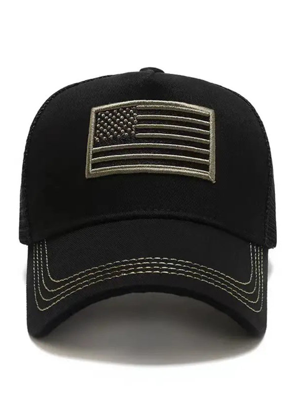 New American Flag Camouflage/Solid Color Baseball Cap