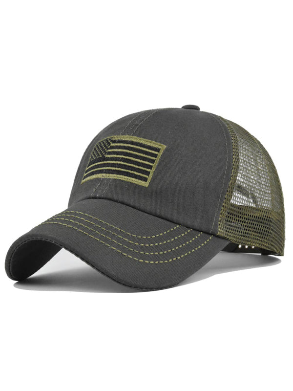 American flag embroidered camouflage cap mesh cap baseball cap visor