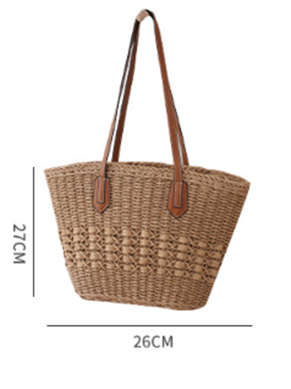 New single shoulder straw bag casual fashion beach vacation large capacity handbag tote bag