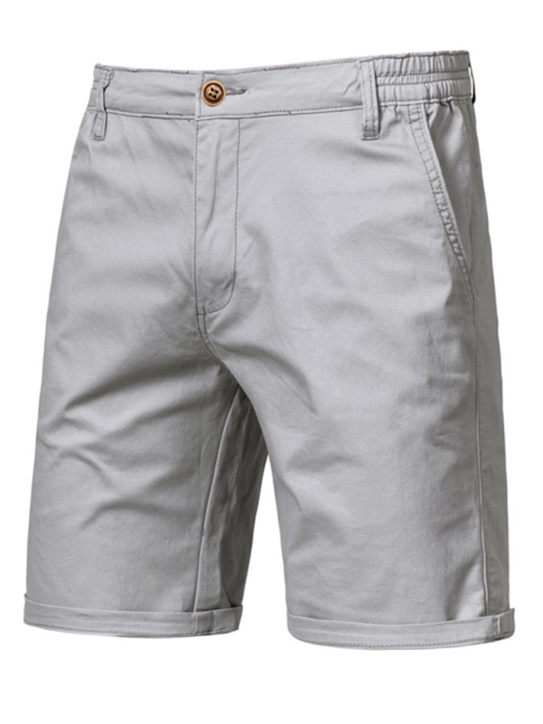 New cotton casual shorts men's straight slim fit shorts large size solid color men's clothing