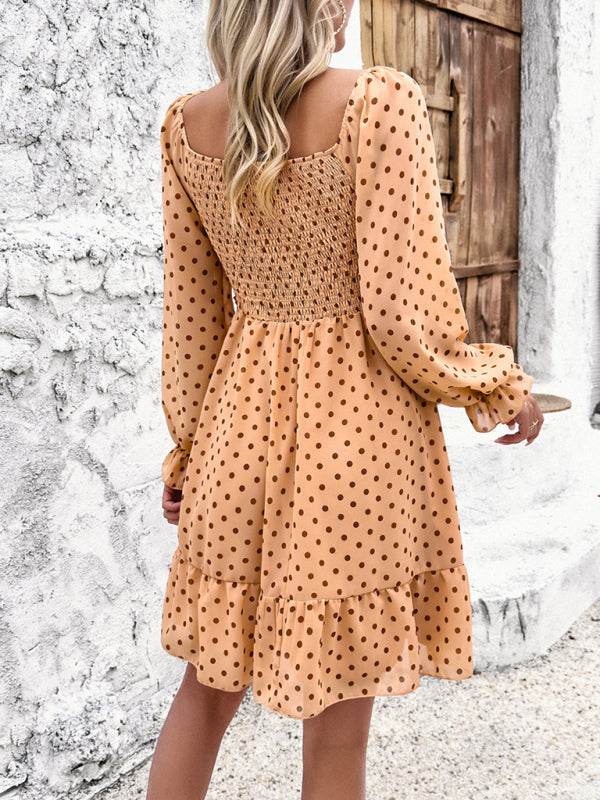 New spring and summer temperament casual polka dot dress