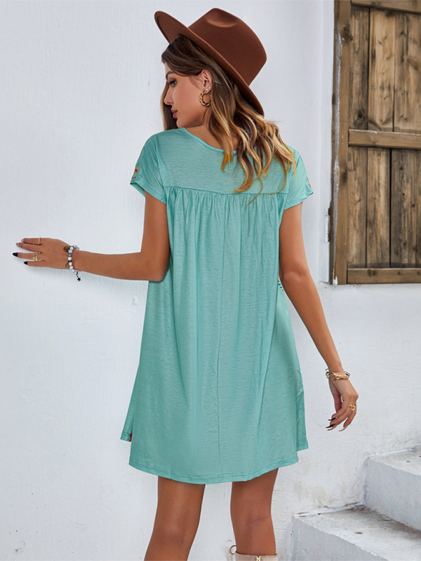 New casual holiday loose short dress