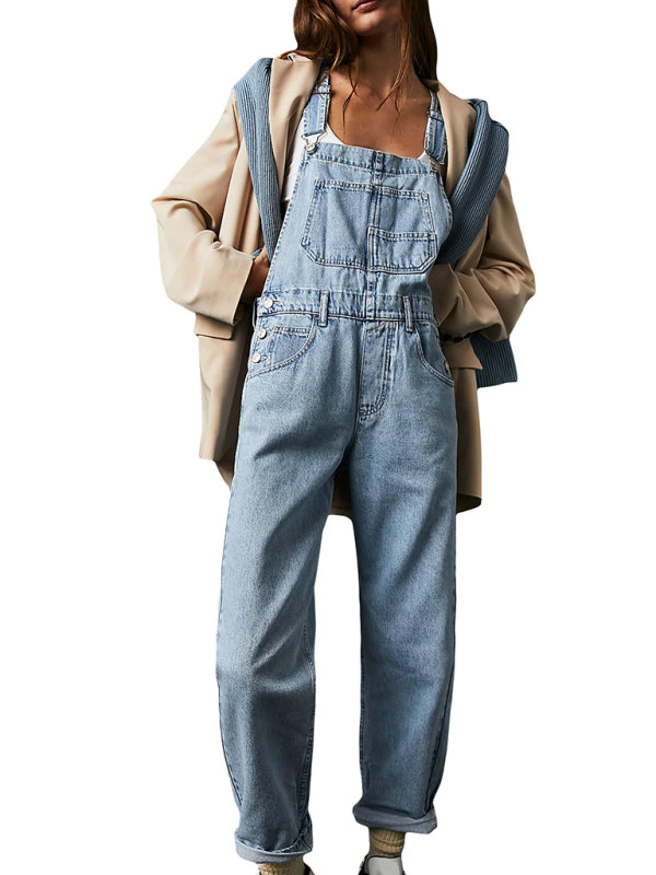 New style jumpsuit casual loose denim overalls trousers