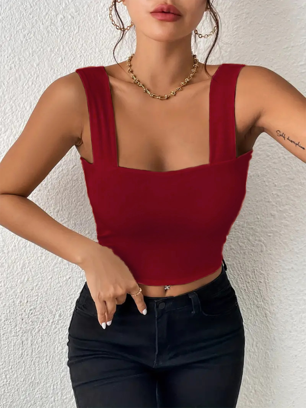 New camisole wide shoulder strap sexy slim hot girl sleeveless top