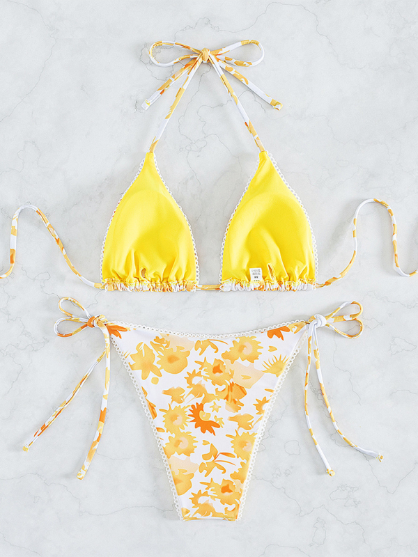 Women's Resort Swimsuit Printed String Bikini