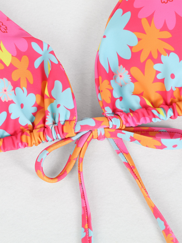 New two-piece swimsuit four-piece sexy backless printed bikini