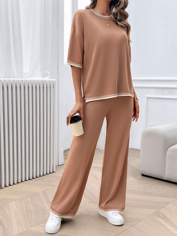 New spring and summer casual temperament sweater and trousers suit